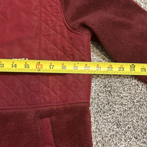Eddie Bauer Women's Medium Red Jacket Quilted Full-Zip Fleece - Picture 10 of 13